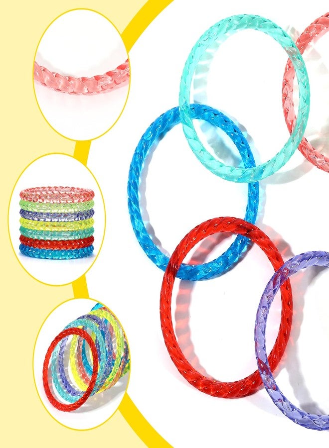 Marsui 100 Pack Crystal Plastic Bangle Bracelets for Toddler Kids Ages 2-8 Baby Bangles Wristbands Assorted Bright Neon Colors Bracelets Fun Party Favors Gifts for Carnival Boys Girls - Image 3